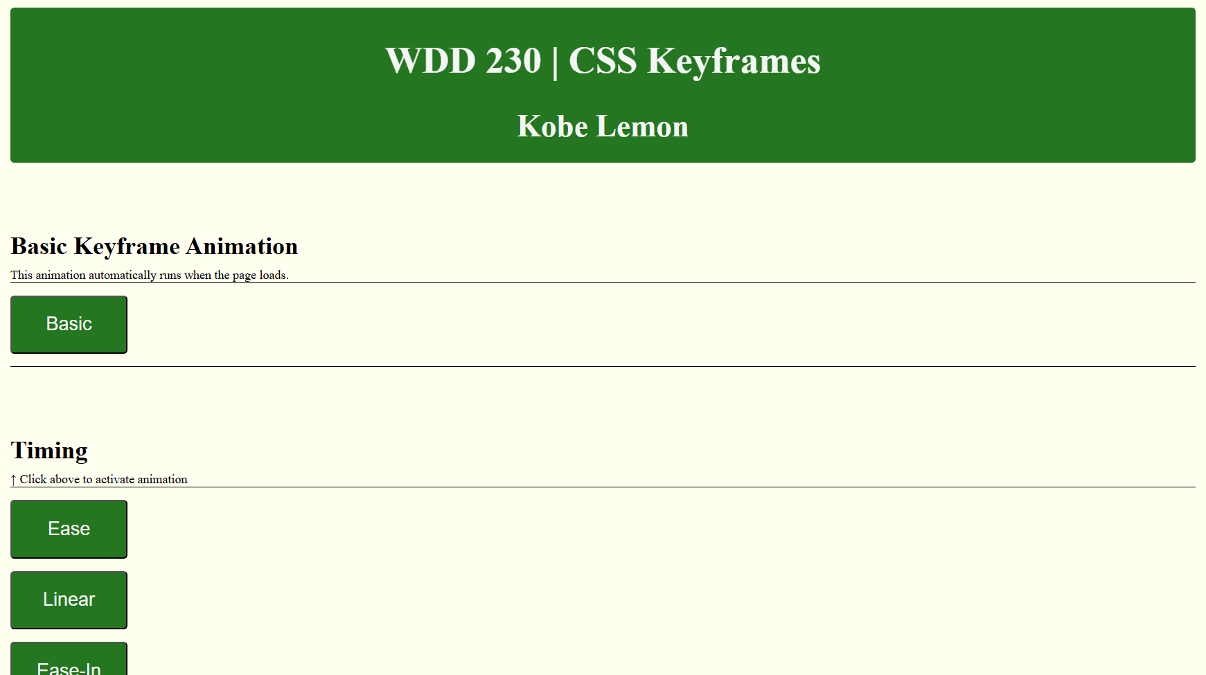 Preview of CSS Keyframes Presentation