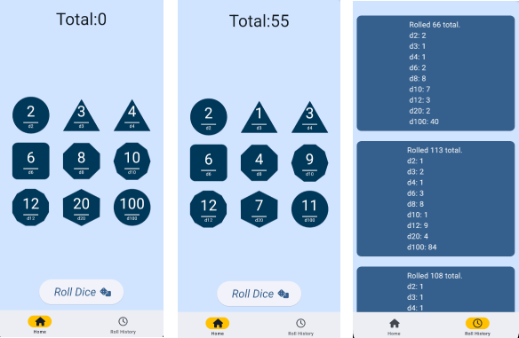 Preview of Tabletop Dice Roller Mobile App